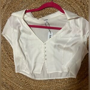 Garage Neva flyaway short sleeve blouse